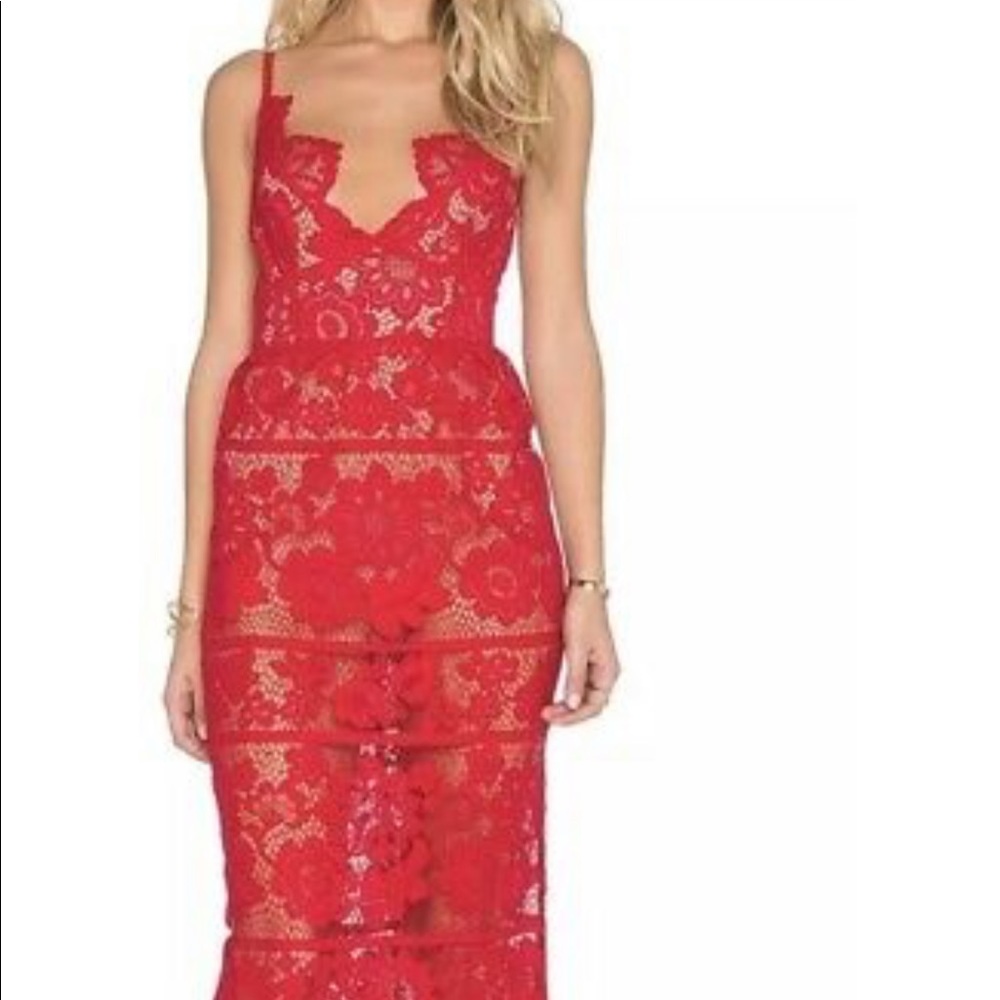 For love and lemons red lace dress. Never worn.